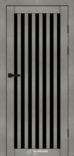 Міжкімнатні двері Syndicate Doors (40 мм)  PVC SD-125 Бетон світлий Чорне