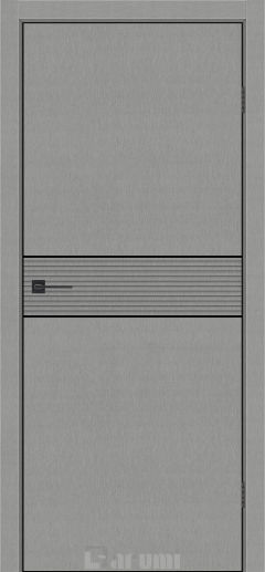 Міжкімнатні двері Darumi MODERN-02 (40 мм) Металевий грей глухе з алюмінієвим молдінгом та алюм. торцем + фрезерування