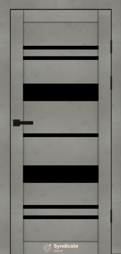 Міжкімнатні двері Syndicate Doors (40 мм)  PVC SD-104 Бетон світлий Чорне