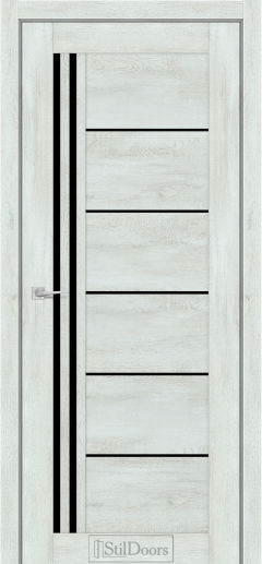 Міжкімнатні Двері StilDoors Vitano (40мм.) Вуд Стайл Чорне скло