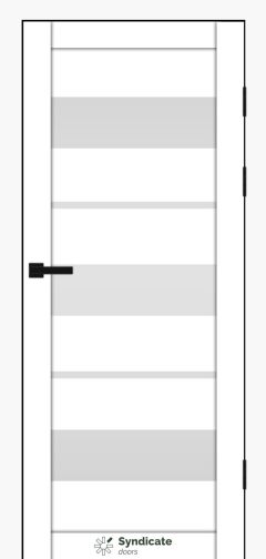 Міжкімнатні двері Syndicate Doors (40 мм)  PVC SD-105 Білий оксамит Бронза/Графіт