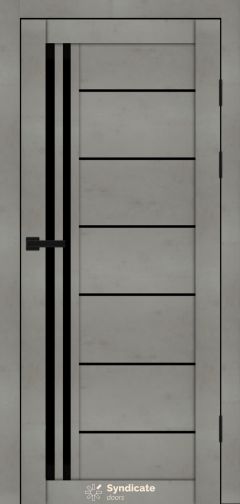 Міжкімнатні двері Syndicate Doors (40 мм)  PVC SD-114 Бетон світлий Чорне