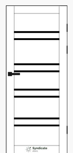 Міжкімнатні двері Syndicate Doors (40 мм)  PVC SD-118 Білий оксамит Чорне
