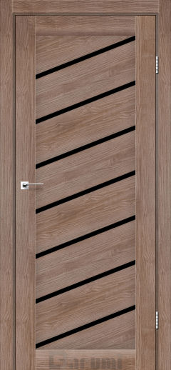 Міжкімнатні двері Darumi Rosalia (40 мм) Горіх бургун Чорне скло