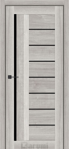 Міжкімнатні двері Darumi Floriana-01 (40 мм) Горіх вайт рівер Чорне скло
