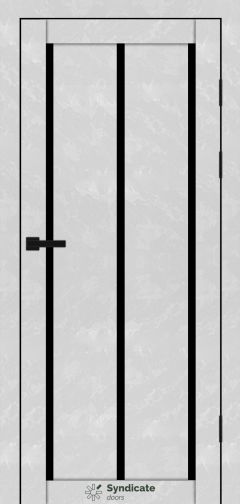 Міжкімнатні двері Syndicate Doors (40 мм)  PVC SD-127 Бетон білий Чорне