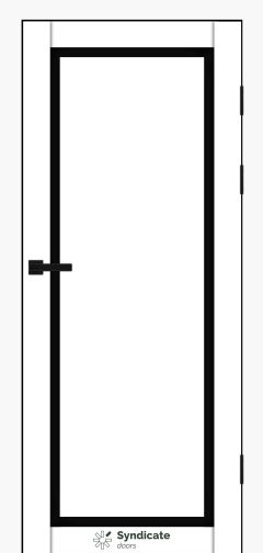 Міжкімнатні двері Syndicate Doors (40 мм)  PVC SD-113 Білий оксамит Чорне