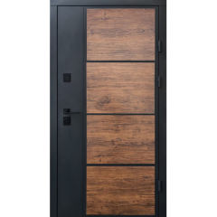 Вхідні двері Qdoors, колекція Стріт, Бонд темное дерево/гладь біла