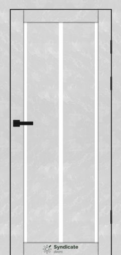 Міжкімнатні двері Syndicate Doors (40 мм)  PVC SD-128 Бетон білий Сатин