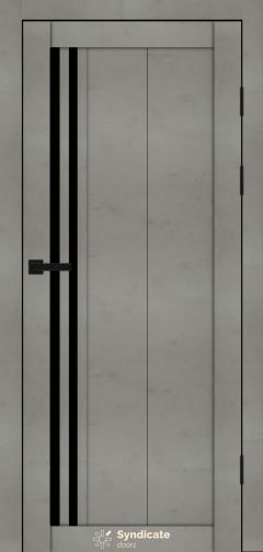 Міжкімнатні двері Syndicate Doors (40 мм)  PVC SD-136 Бетон світлий Чорне