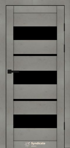 Міжкімнатні двері Syndicate Doors (40 мм)  PVC SD-105 Бетон світлий Чорне