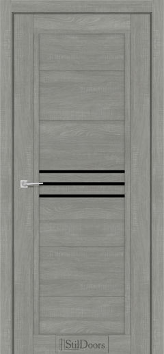 Міжкімнатні Двері StilDoors Ravello (40мм.) Ясен Нордік Чорне скло