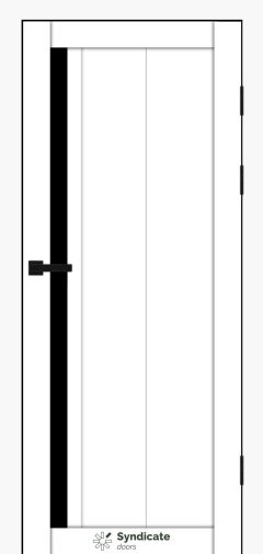 Міжкімнатні двері Syndicate Doors (40 мм)  PVC SD-124 Білий оксамит Чорне