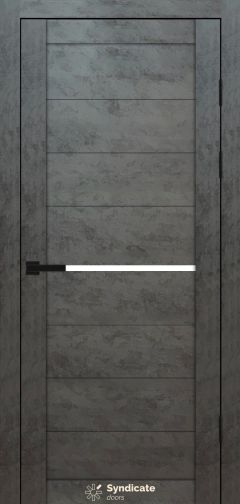 Міжкімнатні двері Syndicate Doors (40 мм)  PVC SD-129 Бетон темний Сатин