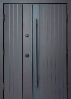 Вхідні двері Qdoors, колекція СТРОНГ, АЙРОН, ВУЛИЦЯ 3 контура з ОЦИНКОВАНИМ металом на полотні,  пісок коричневий/білий атлас vin, 1200 мм.