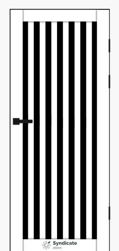 Міжкімнатні двері Syndicate Doors (40 мм)  PVC SD-125 Білий оксамит Чорне
