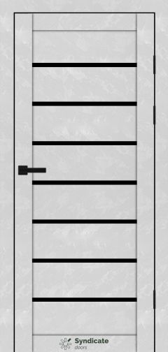 Міжкімнатні двері Syndicate Doors (40 мм)  PVC SD-102 Бетон білий Чорне