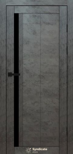 Міжкімнатні двері Syndicate Doors (40 мм)  PVC SD-124 Бетон темний Чорне