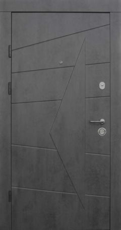 Вхідні двері Qdoors, колекція  Преміум, Акцент, бетон темний / бетон сірий