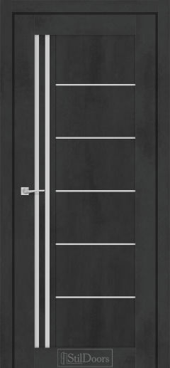 Міжкімнатні Двері StilDoors Vitano (40мм.) Бетон Антрацит Сатин білий