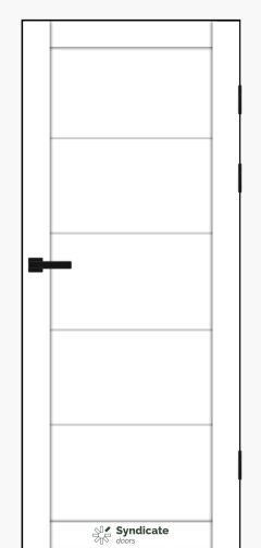 Міжкімнатні двері Syndicate Doors (40 мм)  PVC SD-174 Білий оксамит Глухе