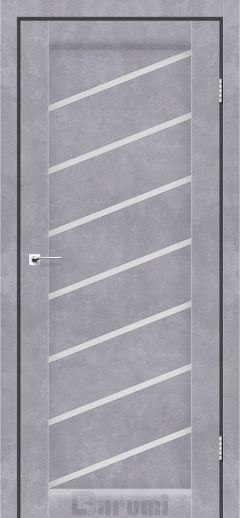 Міжкімнатні двері Darumi Rosalia (40 мм) Сірий бетон Сатин білий