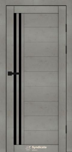 Міжкімнатні двері Syndicate Doors (40 мм)  PVC SD-135 Бетон світлий Чорне
