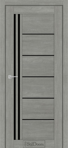 Міжкімнатні Двері StilDoors Vitano (40мм.) Ясен Нордік Чорне скло