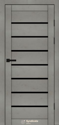 Міжкімнатні двері Syndicate Doors (40 мм)  PVC SD-102 Бетон світлий Чорне
