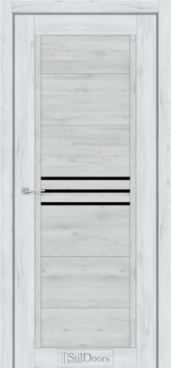 Міжкімнатні Двері StilDoors Ravello (40мм.) Дуб Альпійський Чорне скло