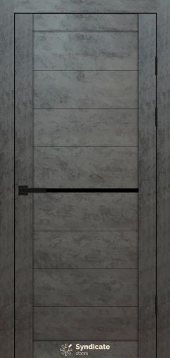 Міжкімнатні двері Syndicate Doors (40 мм)  PVC SD-129 Бетон темний Чорне
