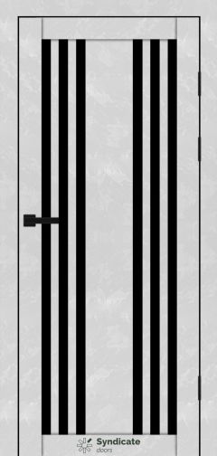Міжкімнатні двері Syndicate Doors (40 мм)  PVC SD-126 Бетон білий Чорне