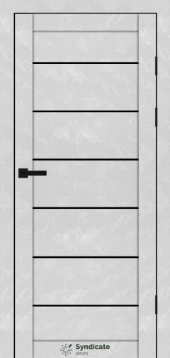 Міжкімнатні двері Syndicate Doors (40 мм)  PVC SD-108 Бетон білий Чорне