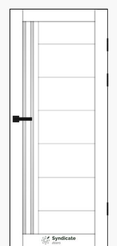 Міжкімнатні двері Syndicate Doors (40 мм)  PVC SD-114 Білий оксамит Сатин