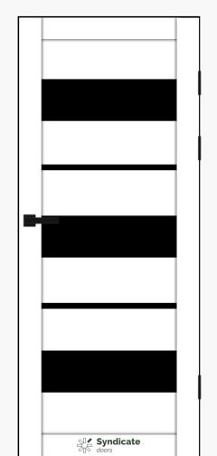 Міжкімнатні двері Syndicate Doors (40 мм)  PVC SD-105 Білий оксамит Чорне