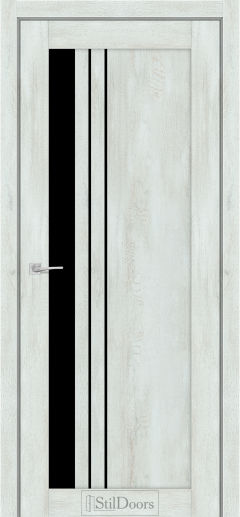 Міжкімнатні Двері StilDoors Bellano (40мм.) Вуд Стайл Чорне скло
