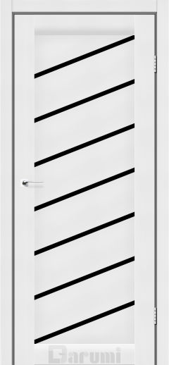 Міжкімнатні двері Darumi Rosalia (40 мм) Білий текстурний Чорне скло