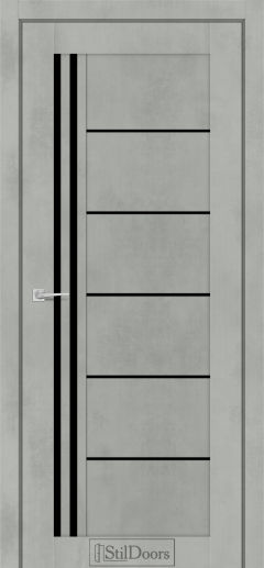 Міжкімнатні Двері StilDoors Vitano (40мм.) Бетон Тефра Чорне скло