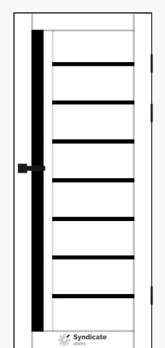Міжкімнатні двері Syndicate Doors (40 мм)  PVC SD-101 Білий оксамит Чорне