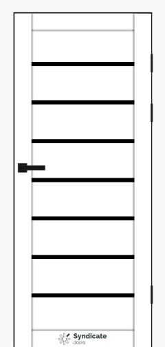 Міжкімнатні двері Syndicate Doors (40 мм)  PVC SD-102 Білий оксамит Чорне