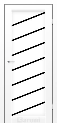 Міжкімнатні двері Darumi Rosalia (40 мм) Білий матовий Чорне скло