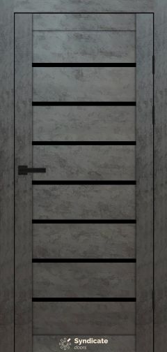 Міжкімнатні двері Syndicate Doors (40 мм)  PVC SD-102 Бетон темний Чорне
