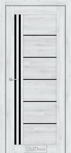 Міжкімнатні Двері StilDoors Vitano (40мм.) Дуб Альпійський Чорне скло