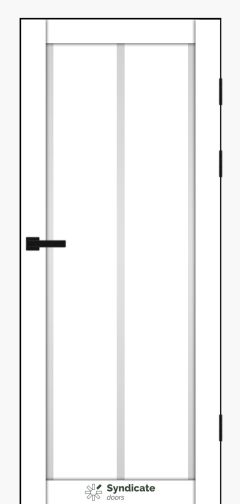 Міжкімнатні двері Syndicate Doors (40 мм)  PVC SD-127 Білий оксамит Сатин