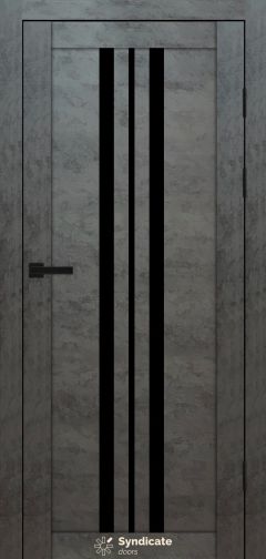 Міжкімнатні двері Syndicate Doors (40 мм)  PVC SD-107 Бетон темний Чорне