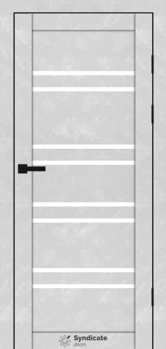 Міжкімнатні двері Syndicate Doors (40 мм)  PVC SD-118 Бетон білий Сатин