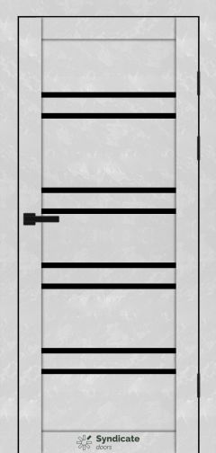 Міжкімнатні двері Syndicate Doors (40 мм)  PVC SD-118 Бетон білий Чорне