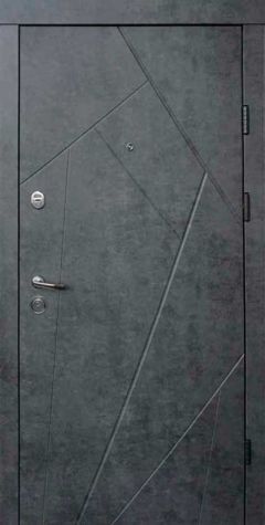 Вхідні двері Qdoors, колекція Фрост, грифель структури софт/ біле дерево