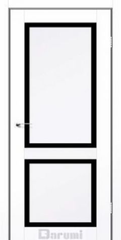 Міжкімнатні двері Darumi Ramona (40мм) Білий матовий Чорне Скло