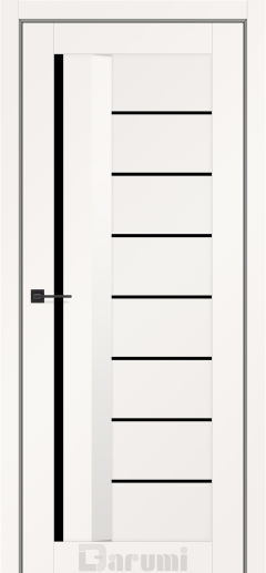 Міжкімнатні двері Darumi Floriana-01 (40 мм) Білий матовий Чорне скло